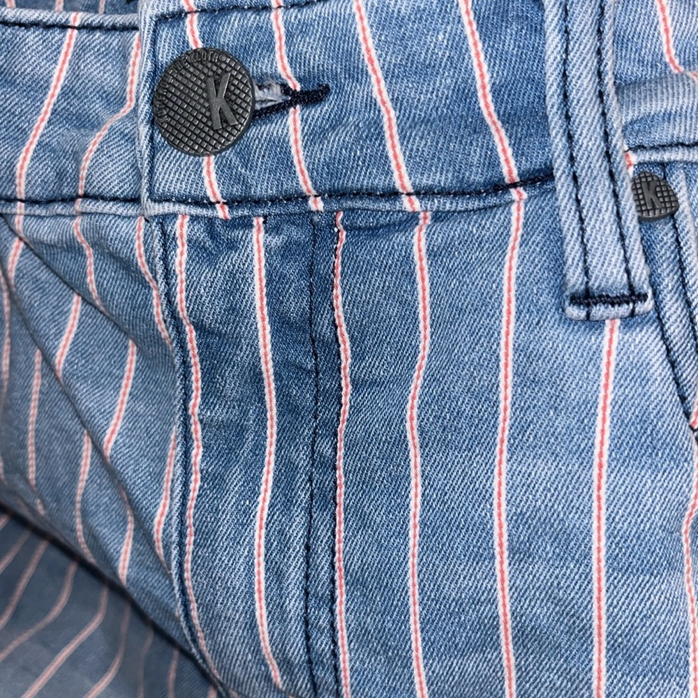 Kut From The Kloth Connie Striped Blue Denim Jeans High Rise Ankle Skinny sz2EUC - Picture 12 of 16